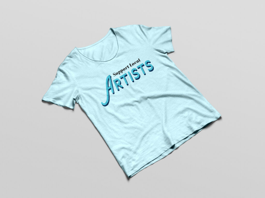 Support local artists t-shirt mockup
